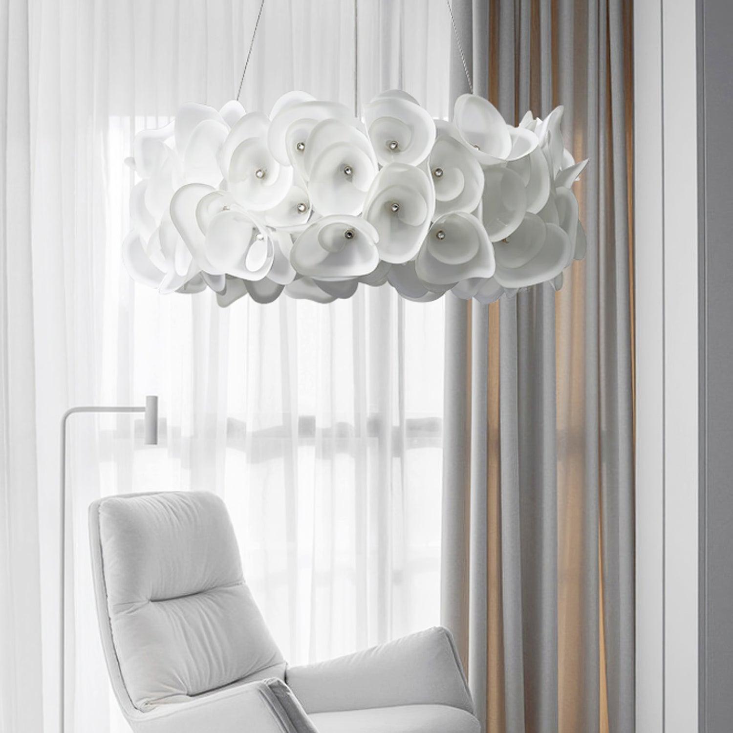 White Hydrangea Pendant Lamp - Lumpaz
