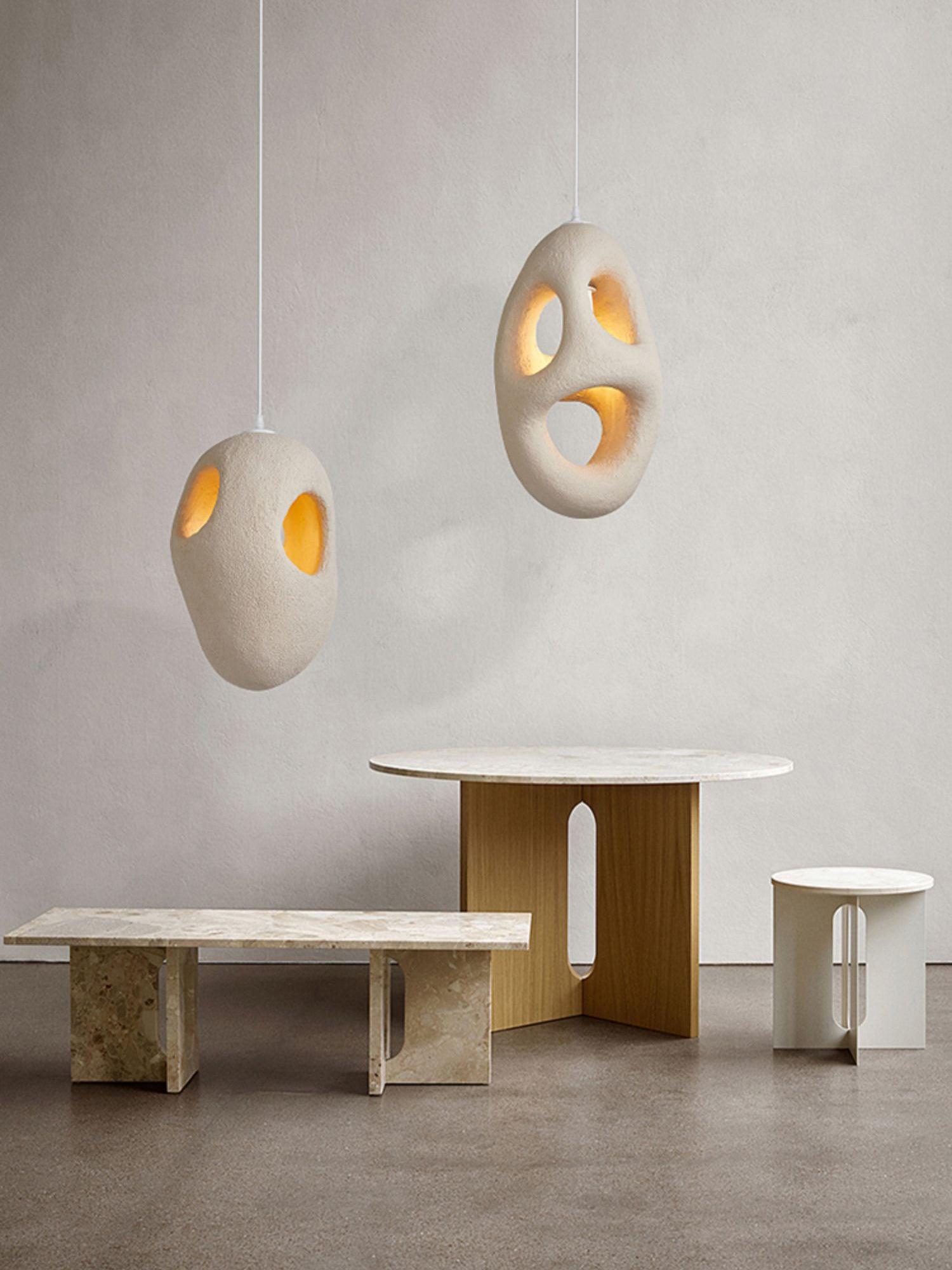 Hand-Built White Pendant Lamp - Lumpaz