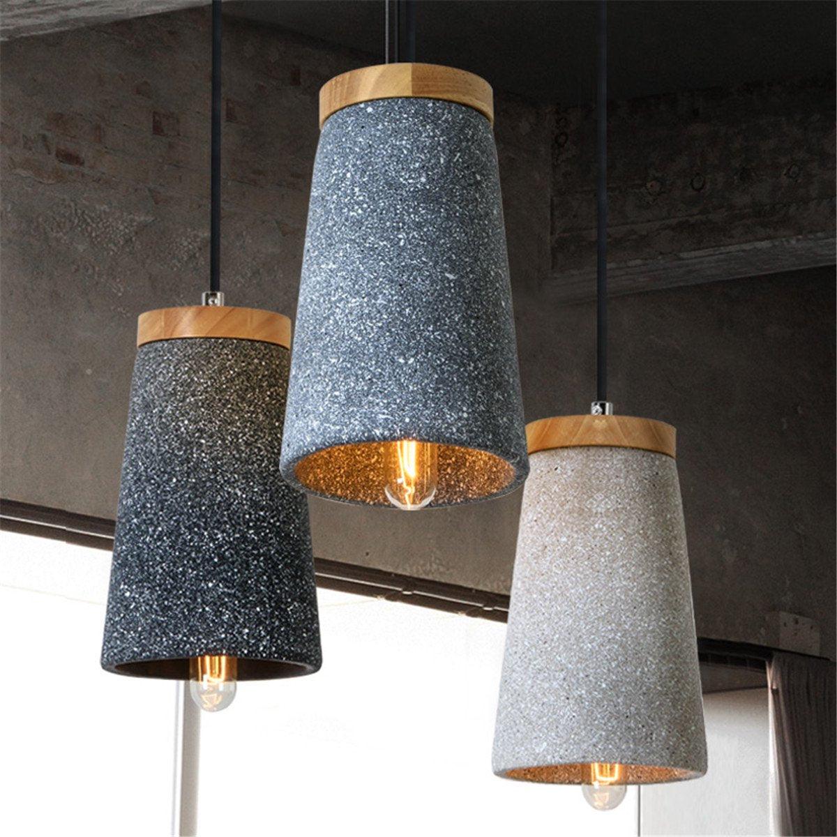 Coburg Wood Cement Pendant Light - Lumpaz
