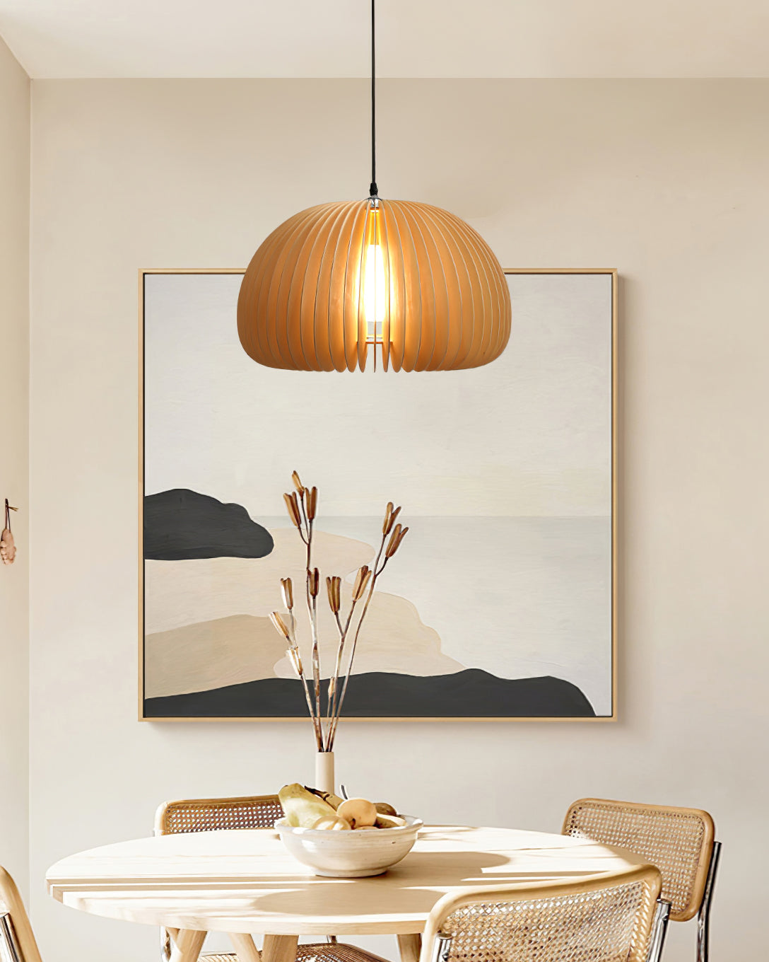 Wooden Pumpkin Pendant Lamp - Lumpaz