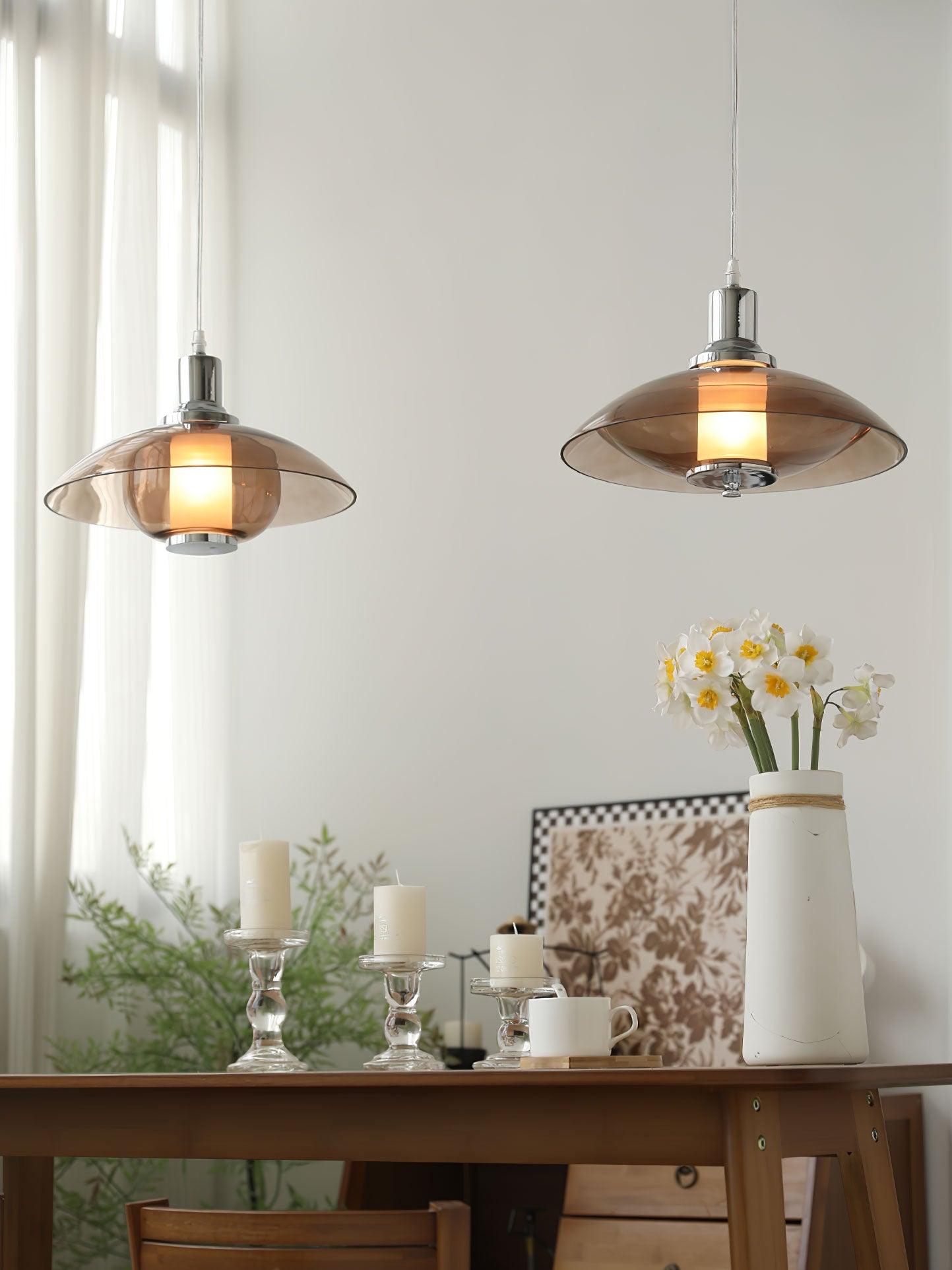 Flying Saucer Chrome Pendant Light - Lumpaz