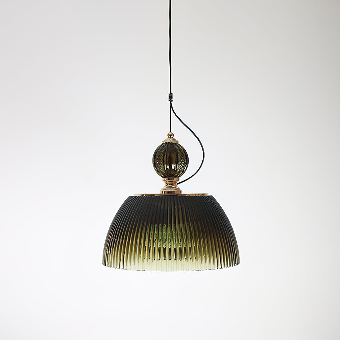 Green Glass Bowl Pendant Lamp - Lumpaz