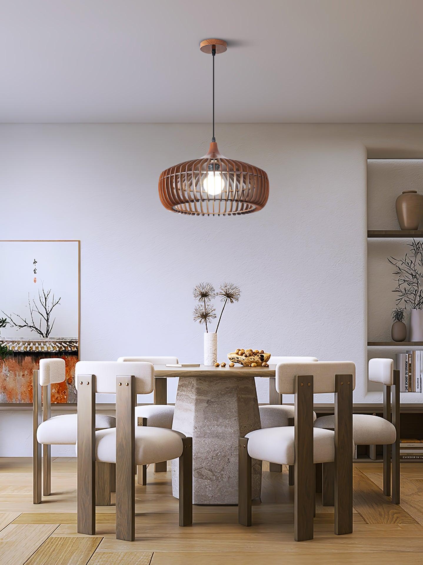 Lattice Nest Wooden Pendant Lamp - Lumpaz
