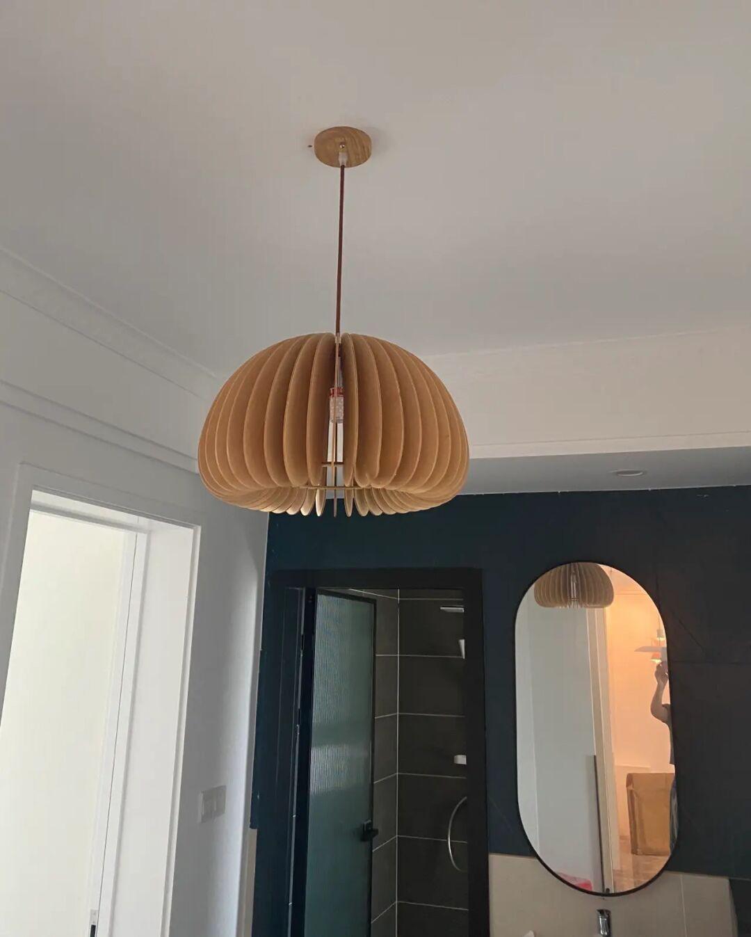 Wooden Pumpkin Pendant Lamp - Lumpaz