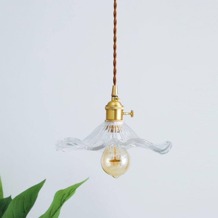Glass Hibiscus Flower Pendant Light - Lumpaz