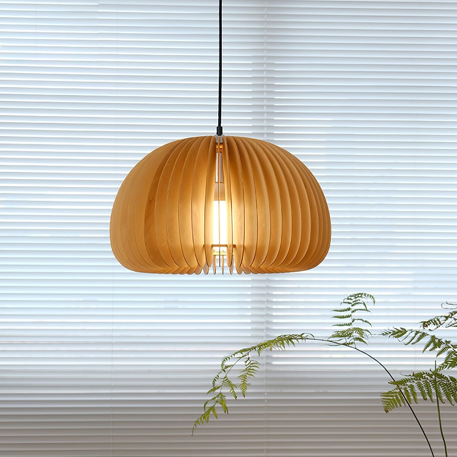 Wooden Pumpkin Pendant Lamp - Lumpaz