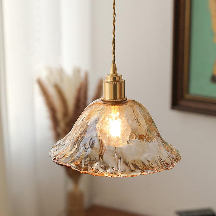 Vintage Brown Glass Pendant Light - Lumpaz