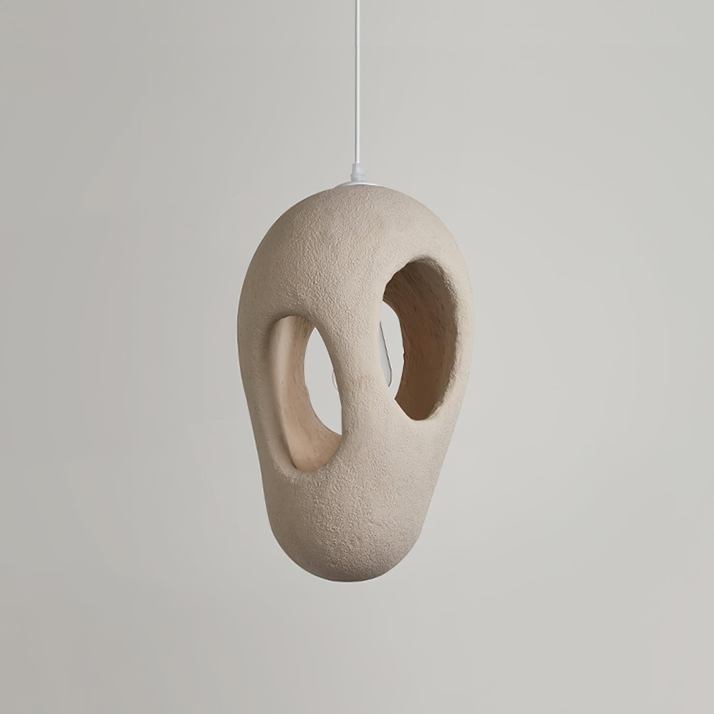 Hand-Built White Pendant Lamp - Lumpaz