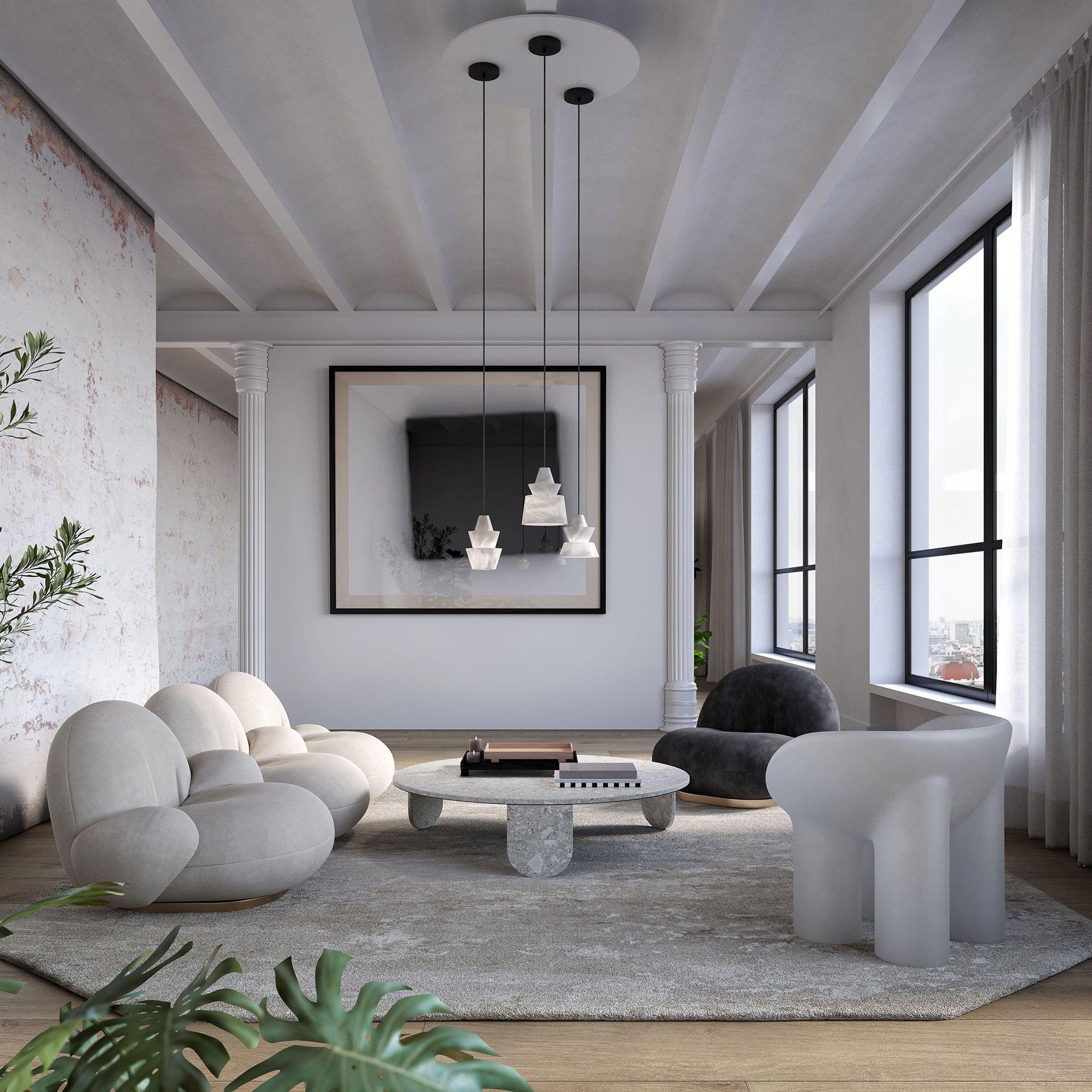 White Alabaster  Pendant Light - Lumpaz