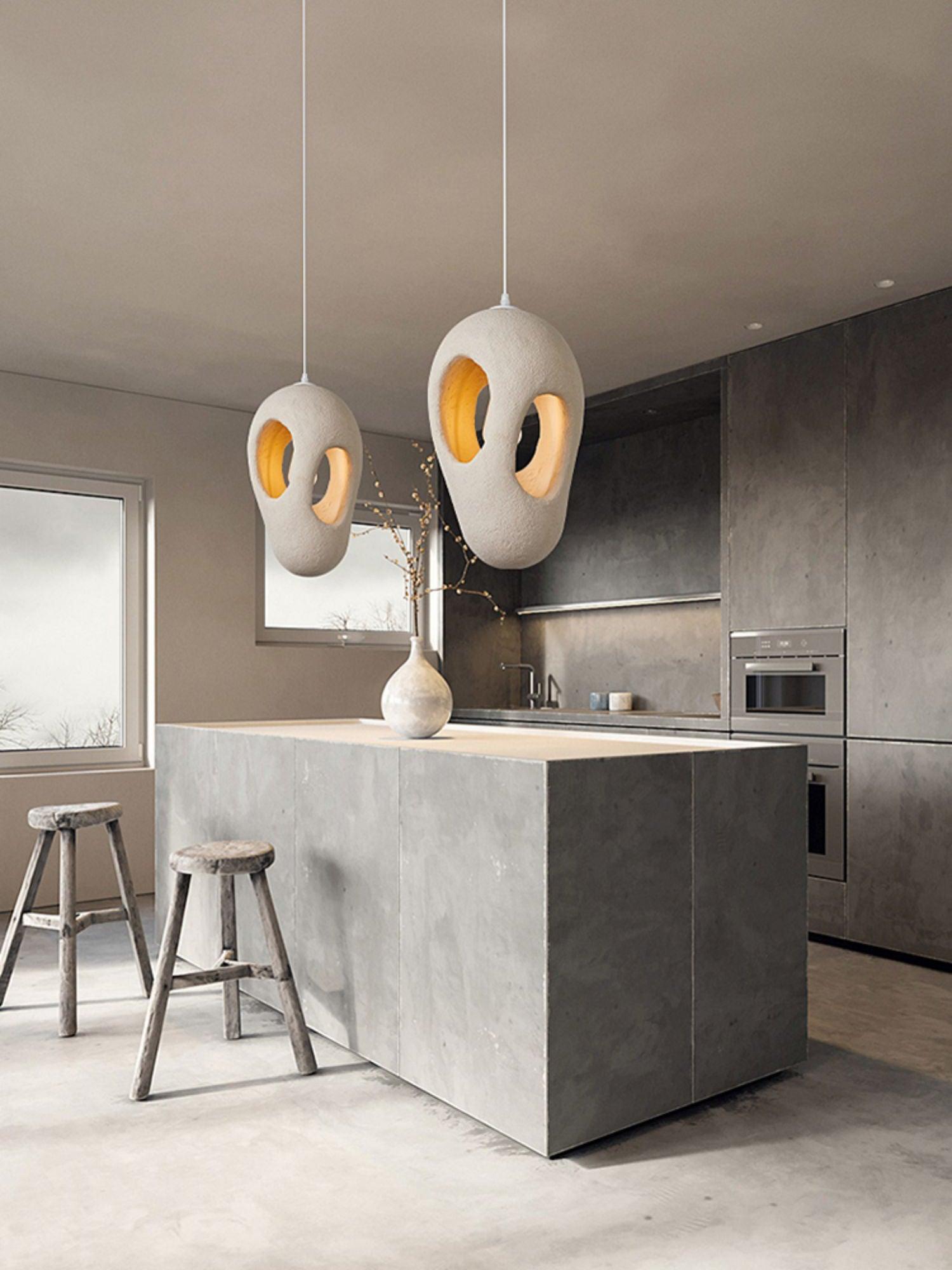 Hand-Built White Pendant Lamp - Lumpaz
