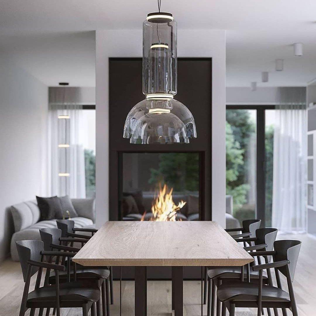 Cylindrical Glass Pendant Light - Lumpaz