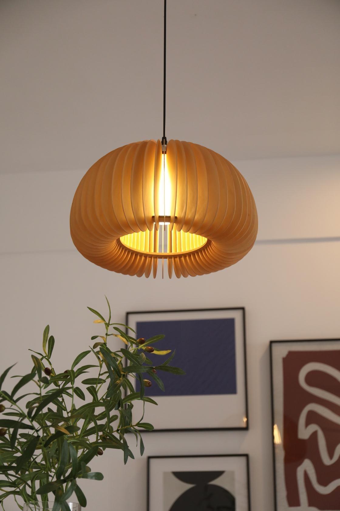 Wooden Pumpkin Pendant Lamp - Lumpaz