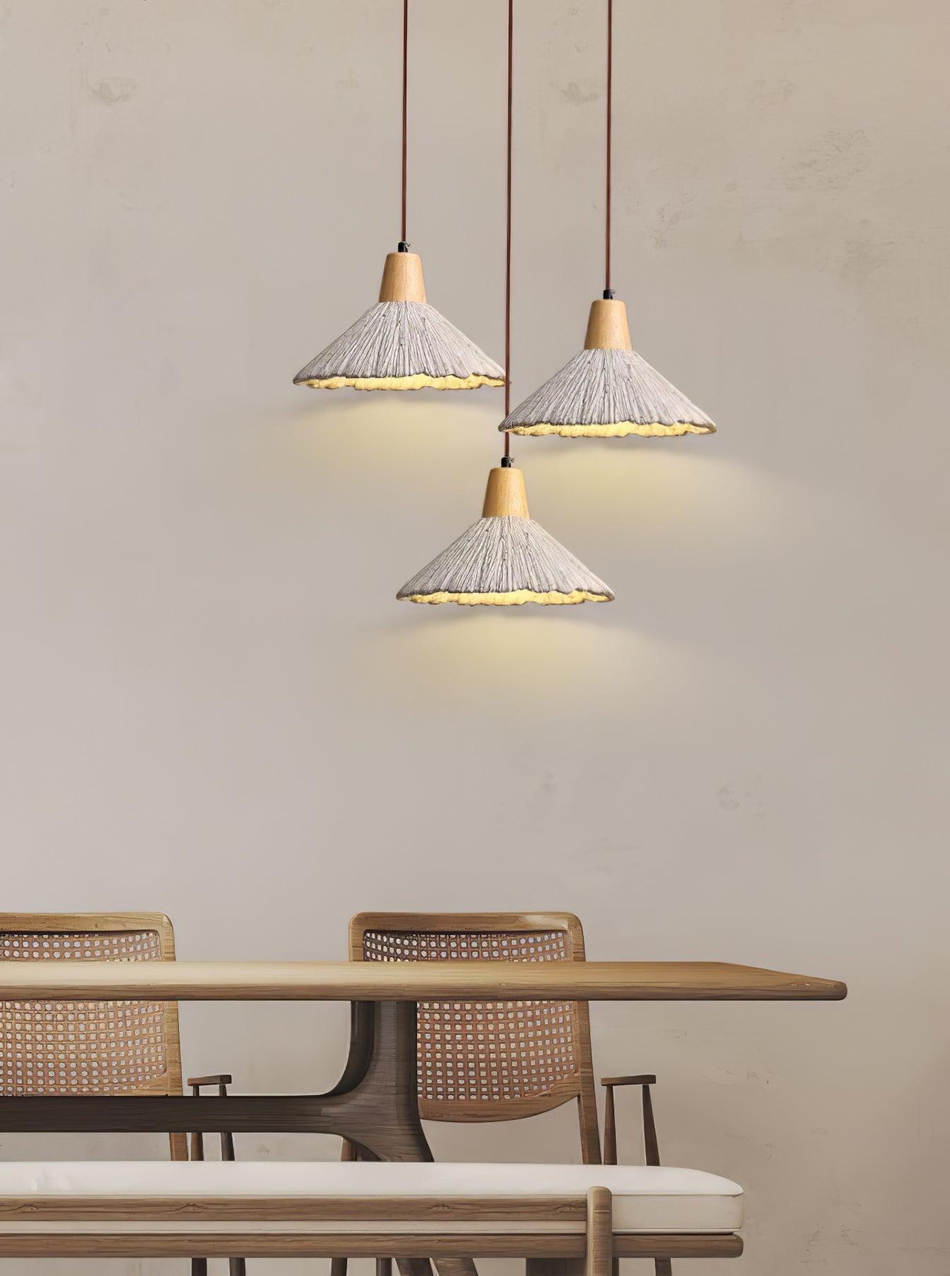 Concrete Pleated Pendant Lamp - Lumpaz