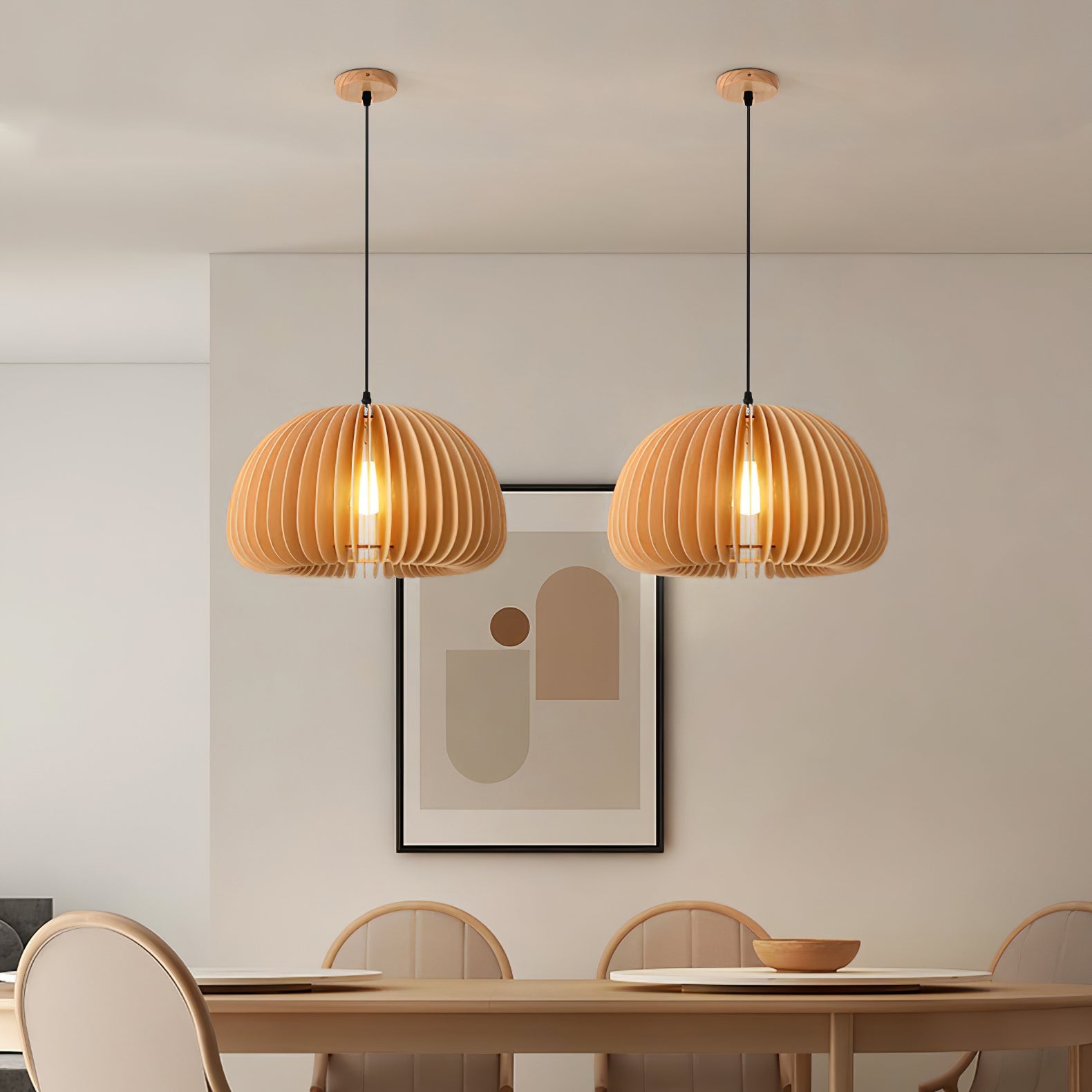 Wooden Pumpkin Pendant Lamp - Lumpaz
