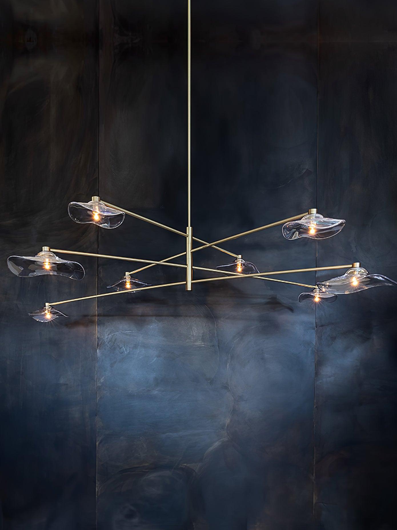 Lotus Leaves Glass Chandelier - Lumpaz