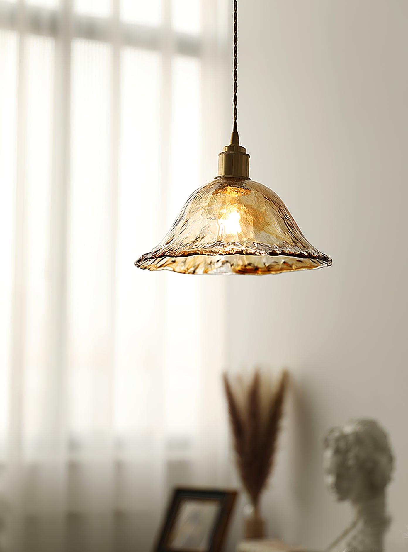 Vintage Brown Glass Pendant Light - Lumpaz