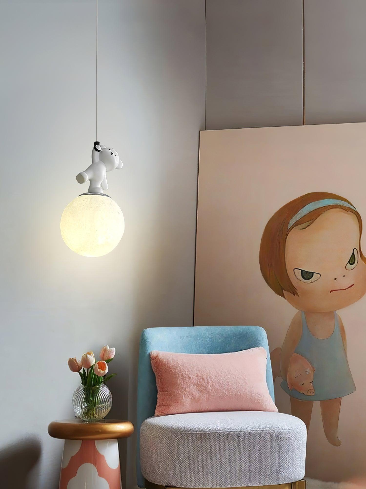 Animal And Moon Pendant Light - Lumpaz
