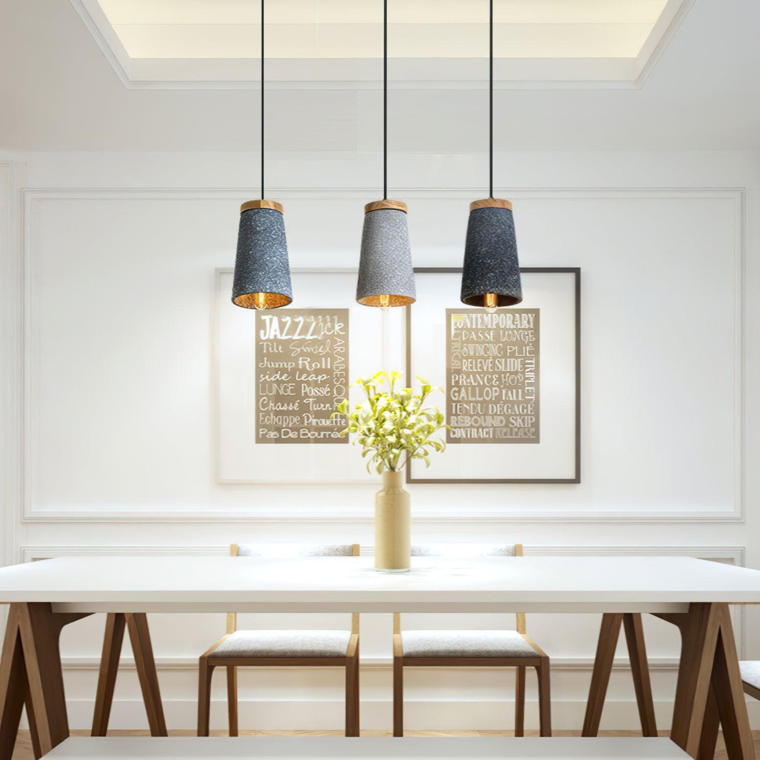 Coburg Wood Cement Pendant Light - Lumpaz