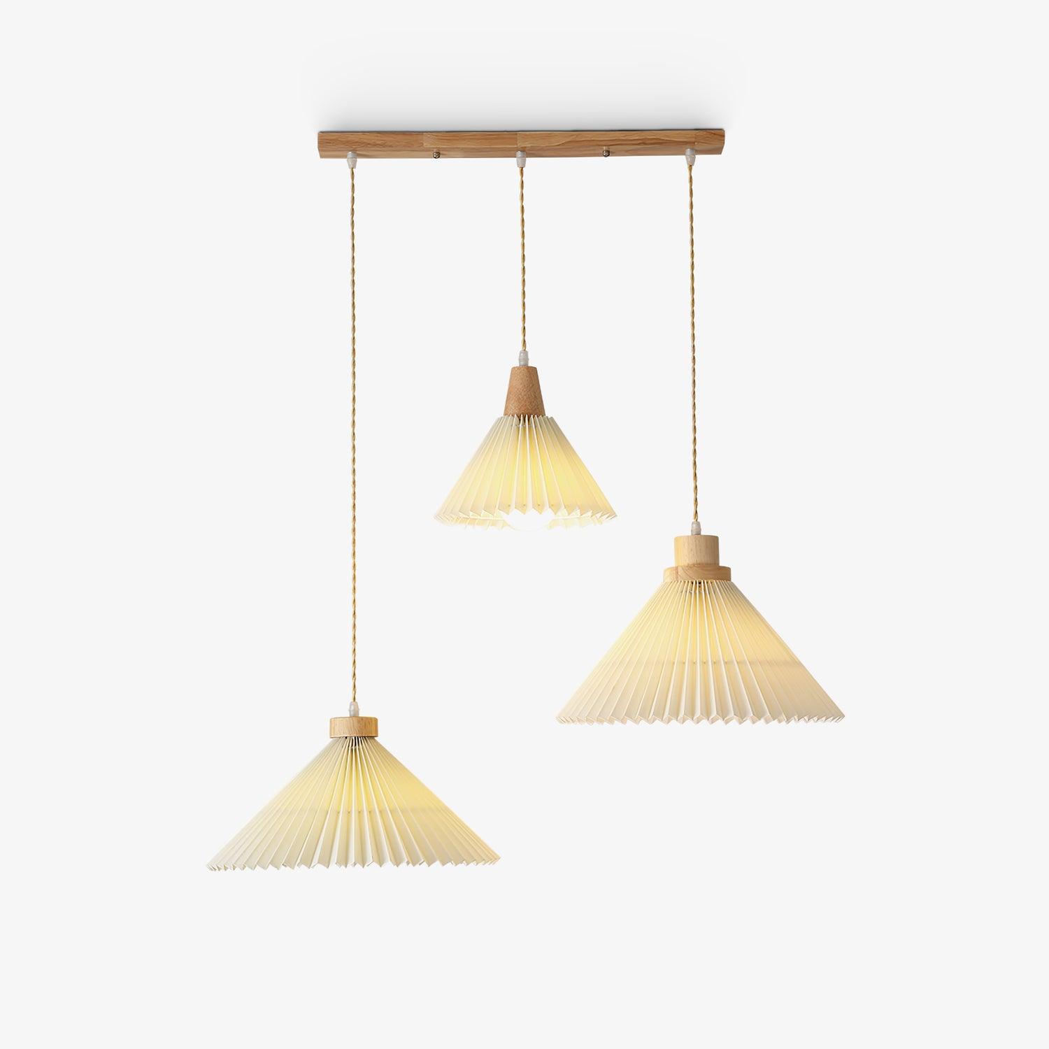 Pleated Wooden Pendant Light - Lumpaz