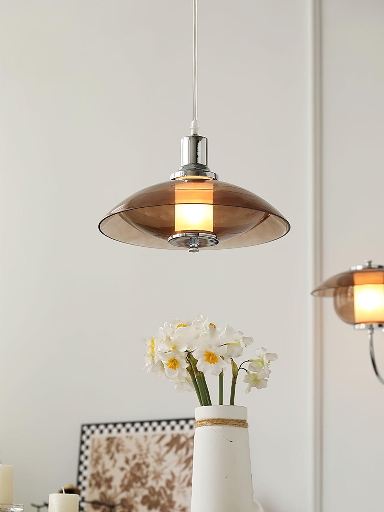 Flying Saucer Chrome Pendant Light - Lumpaz