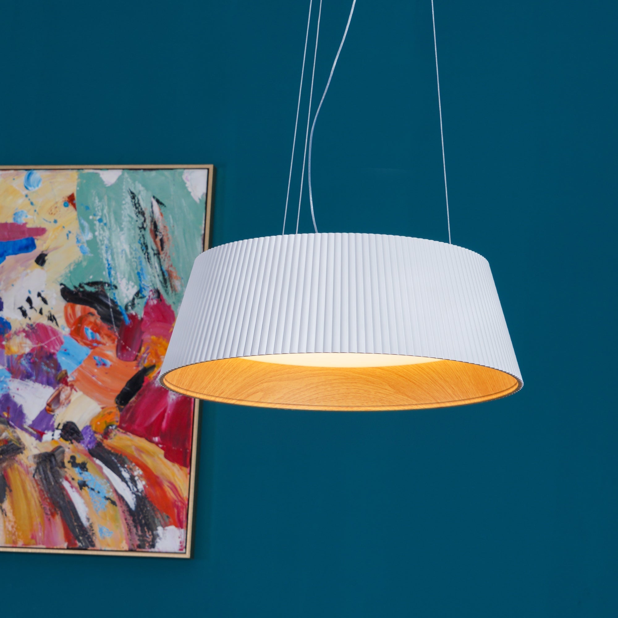 Modern Ribbed Pendant Light - Lumpaz
