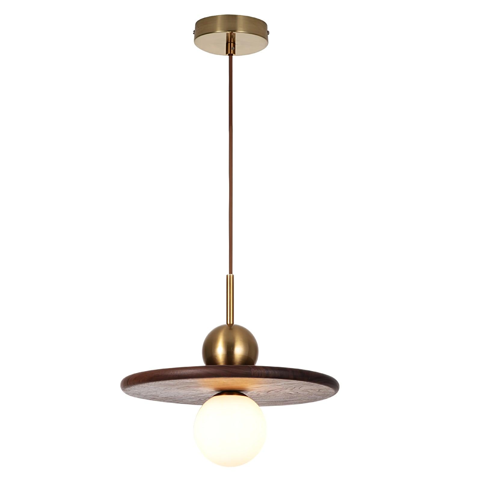 Flying Saucer Walnut Pendant Lamp - Lumpaz