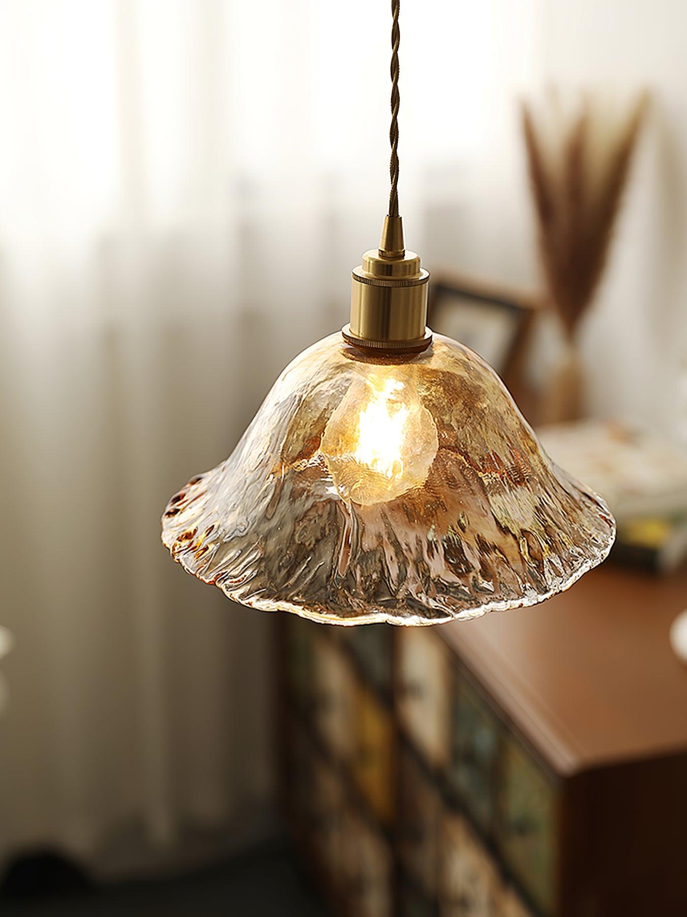 Vintage Brown Glass Pendant Light - Lumpaz