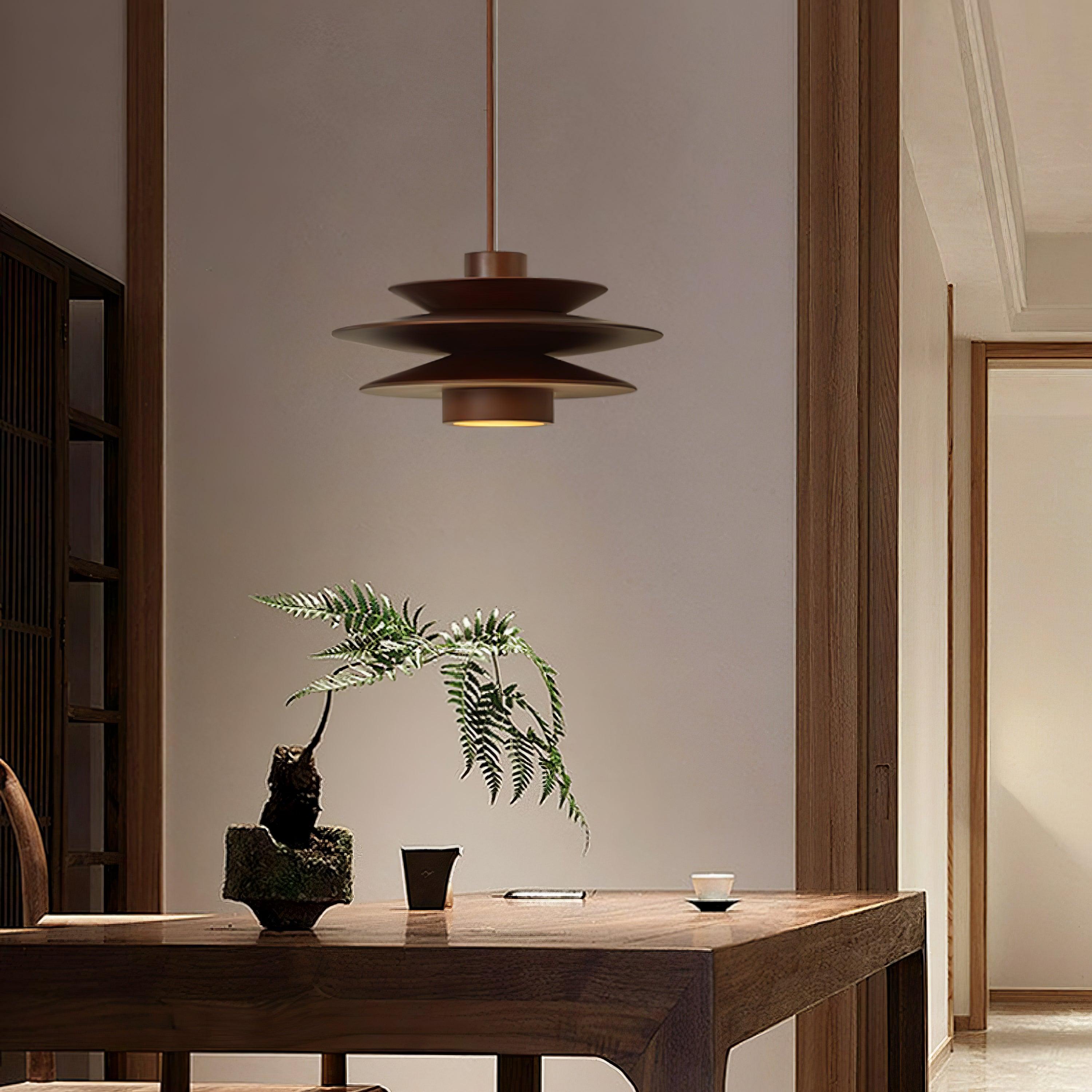Cascade Wooden Disc Pendant Lamp - Lumpaz