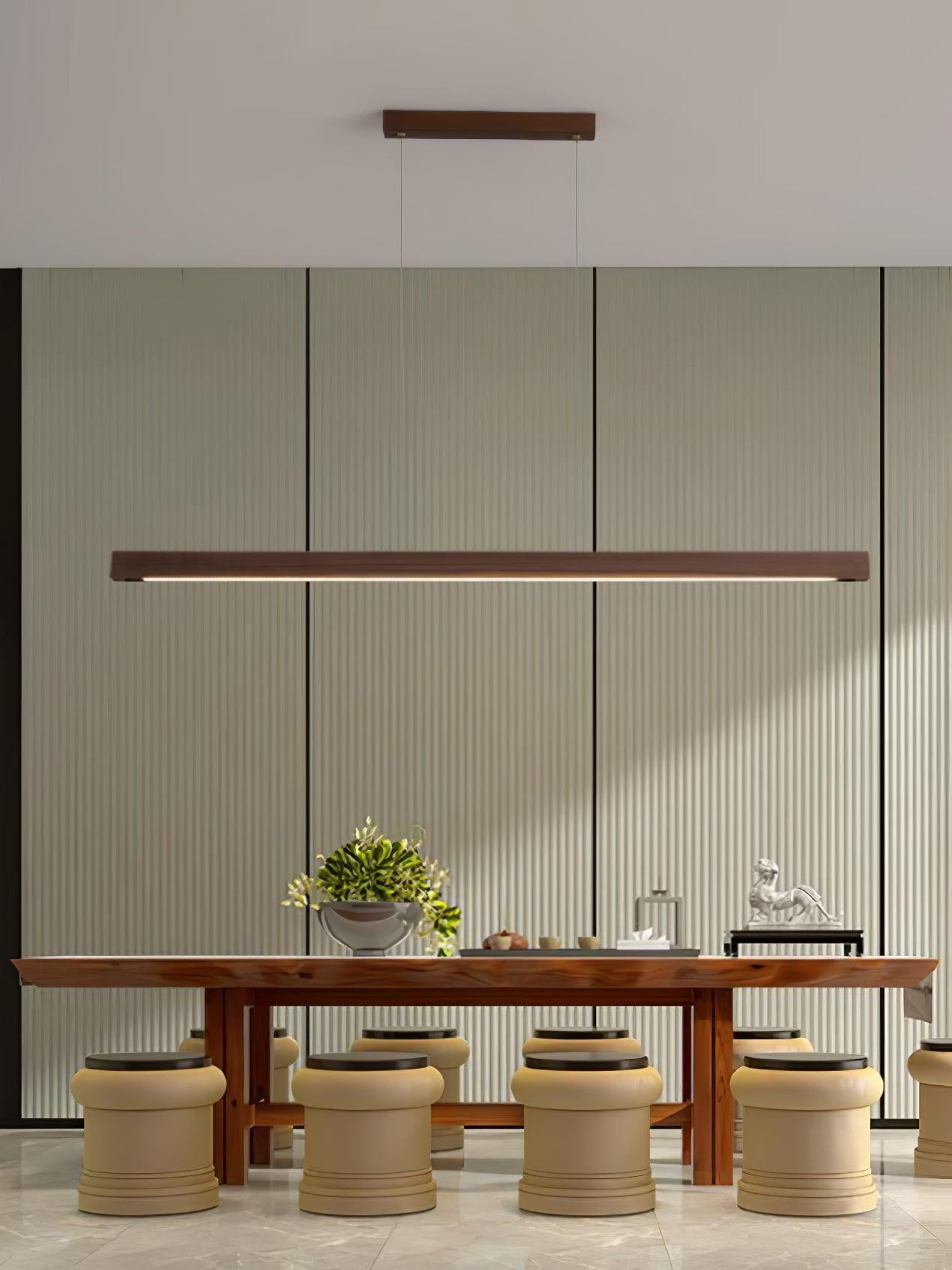 Linear Wooden Pendant Light - Lumpaz