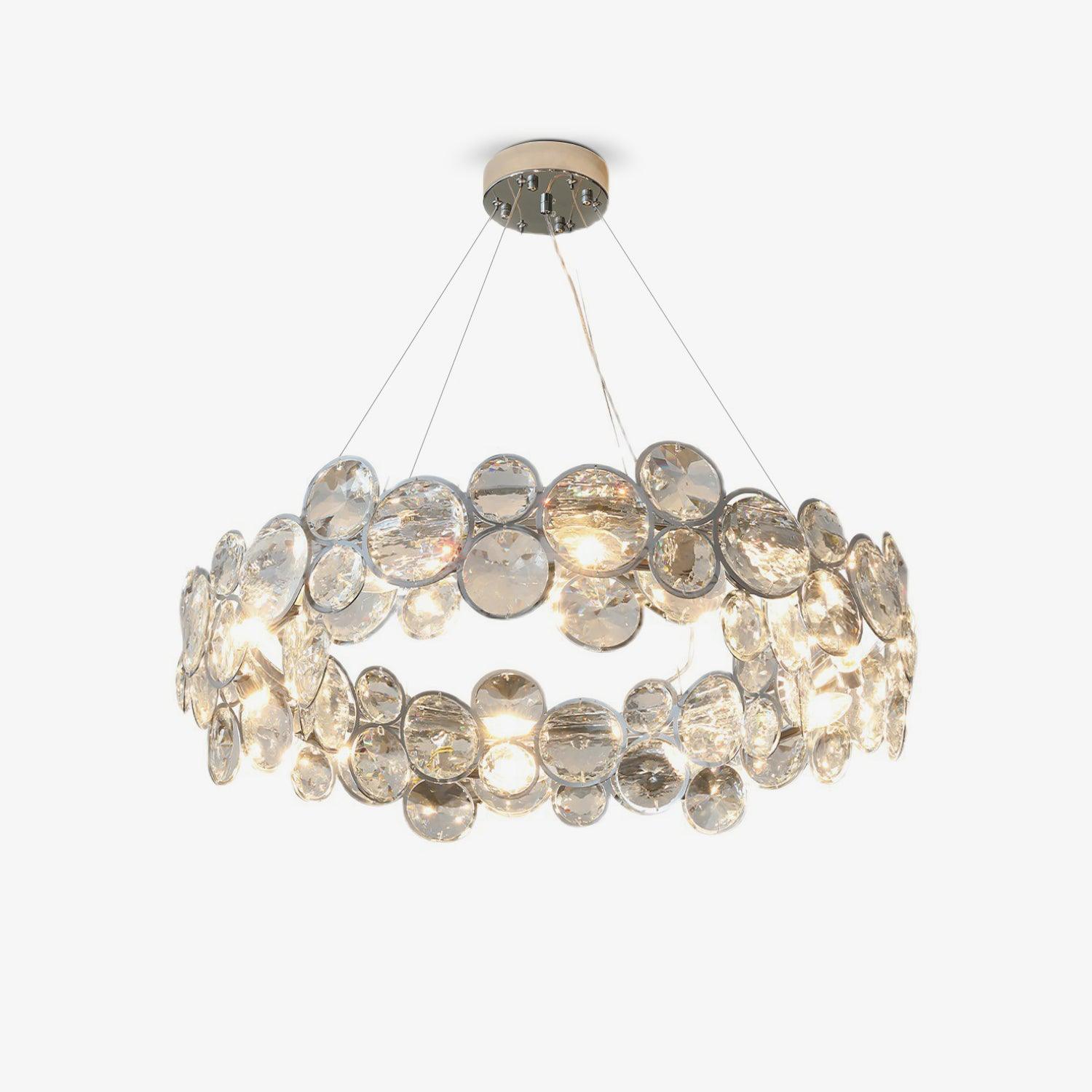 Chrome Round Crystal Chandelier - Lumpaz
