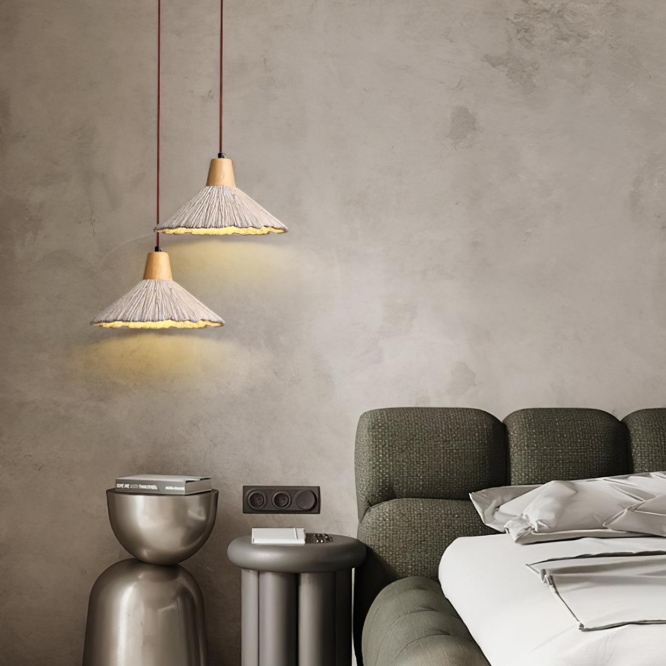 Concrete Pleated Pendant Lamp - Lumpaz
