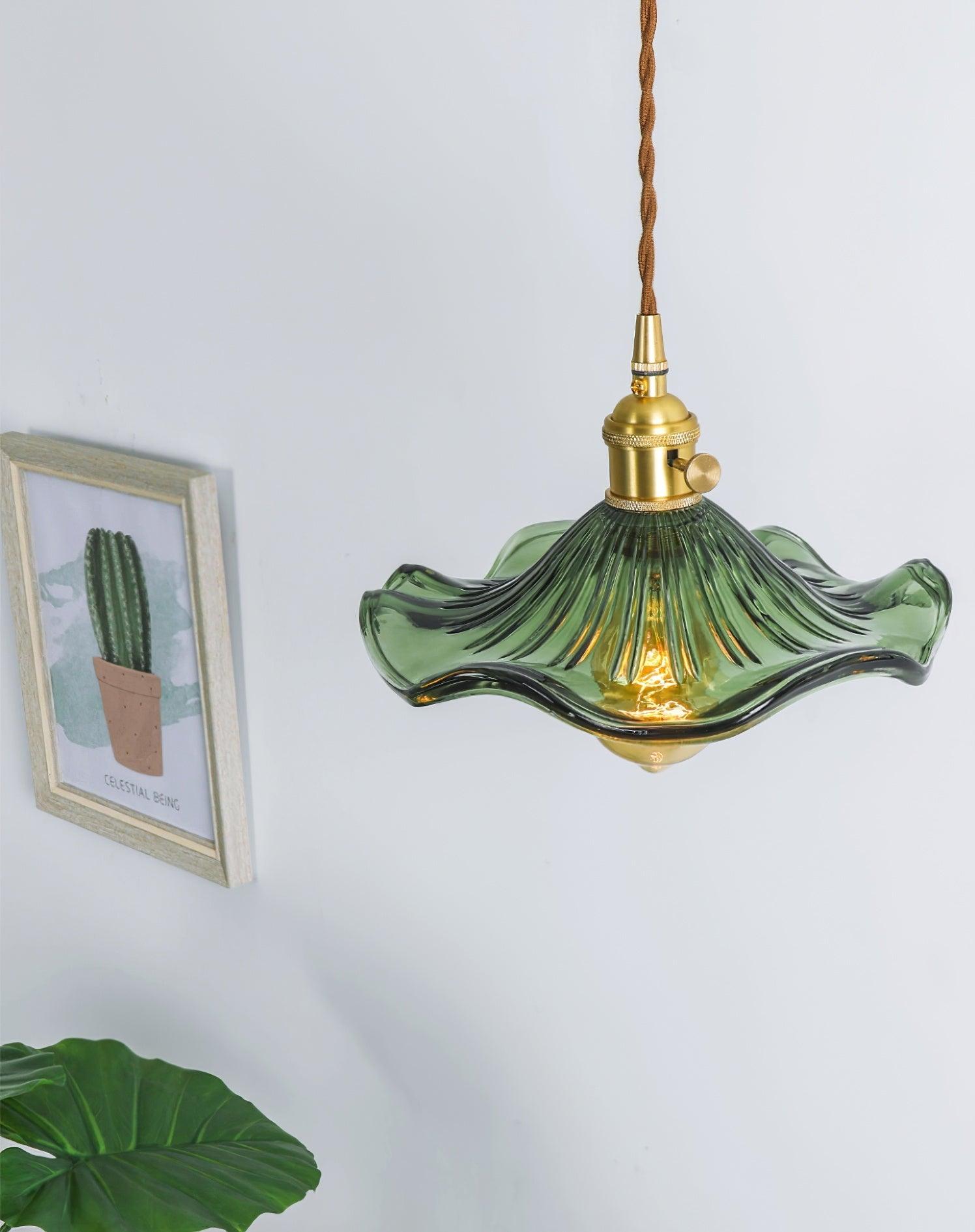 Glass Hibiscus Flower Pendant Light - Lumpaz