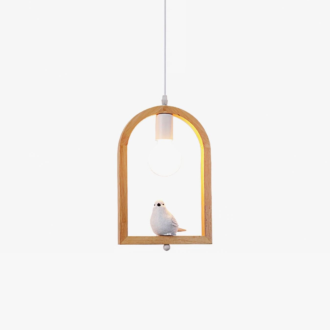 Wood Bird Resin Pendant Light - Lumpaz