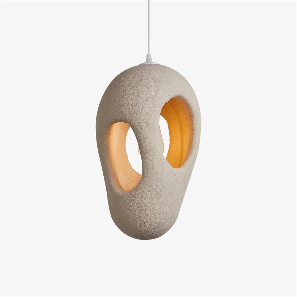 Hand-Built White Pendant Lamp - Lumpaz