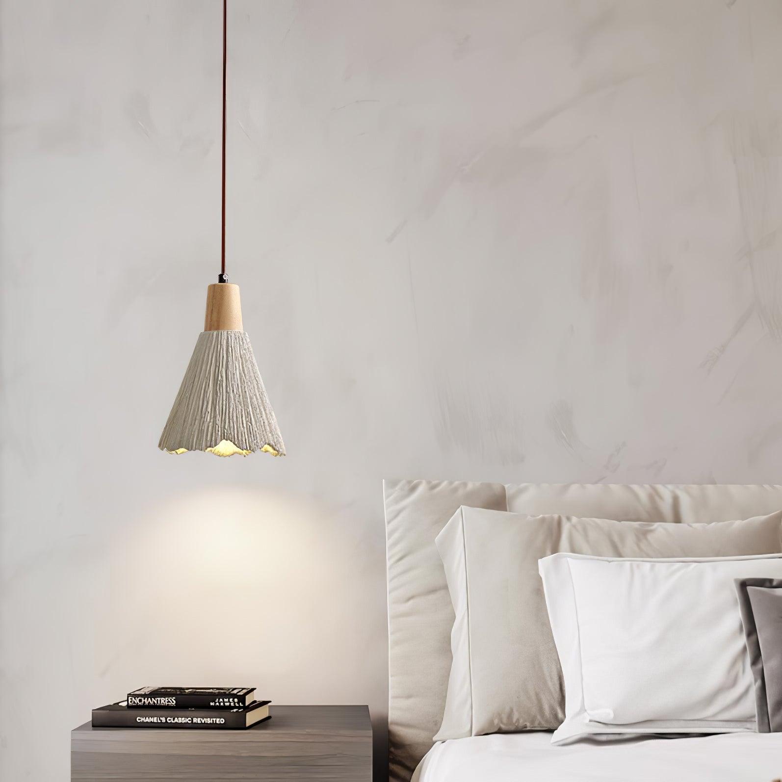 Concrete Pleated Pendant Lamp - Lumpaz