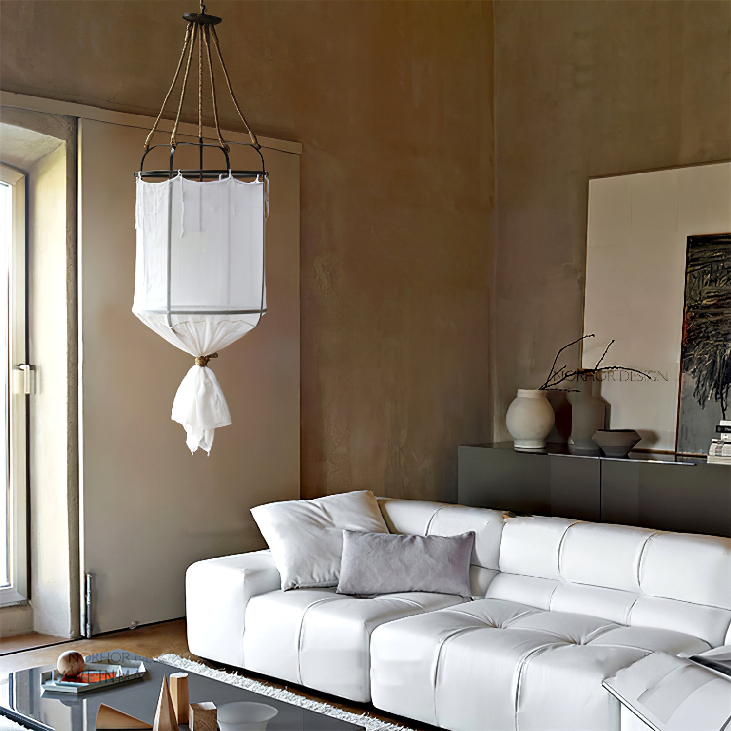 Provence Linen Pendant Light - Lumpaz