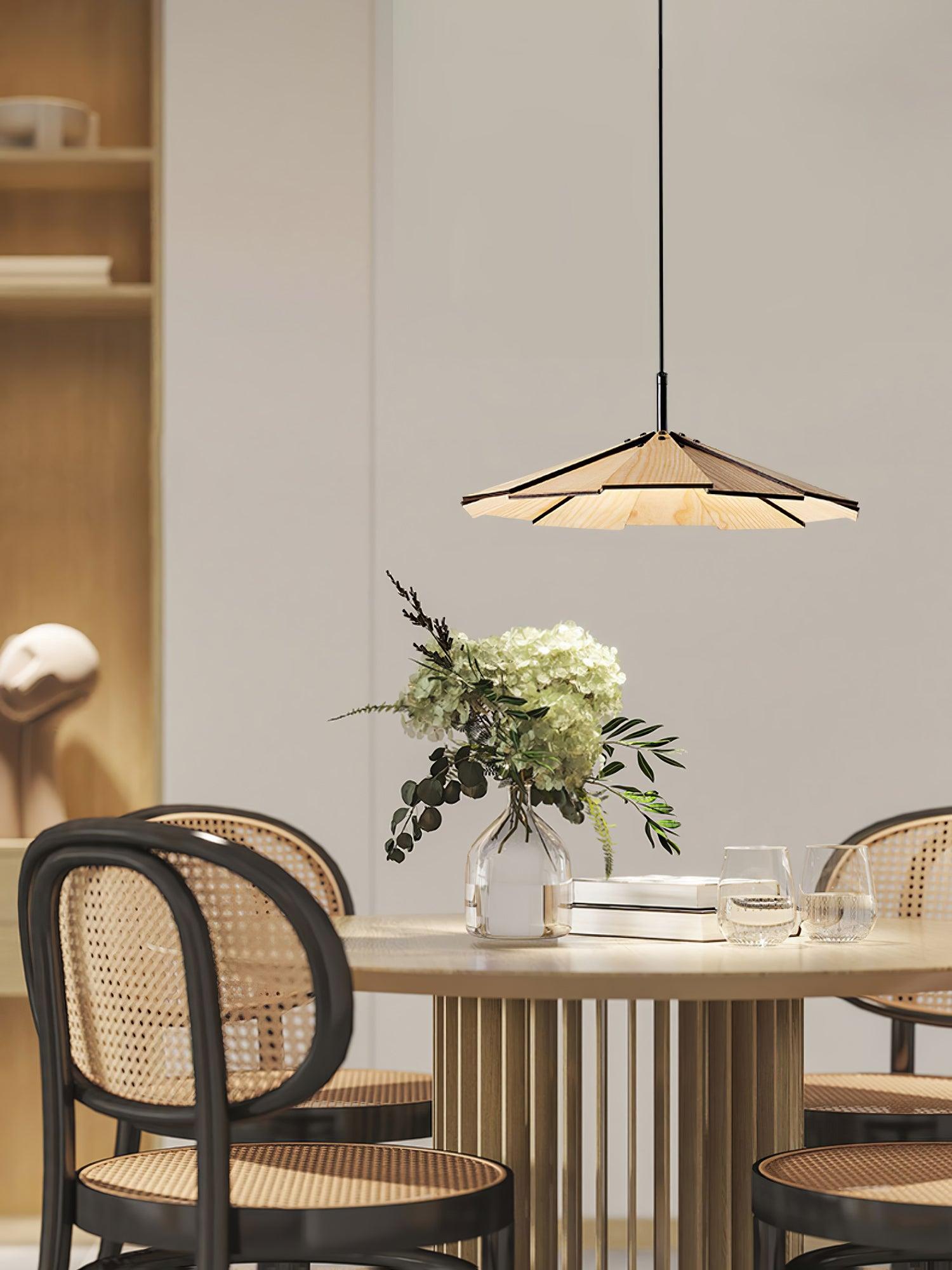 Umbrella Wooden Pendant Light - Lumpaz