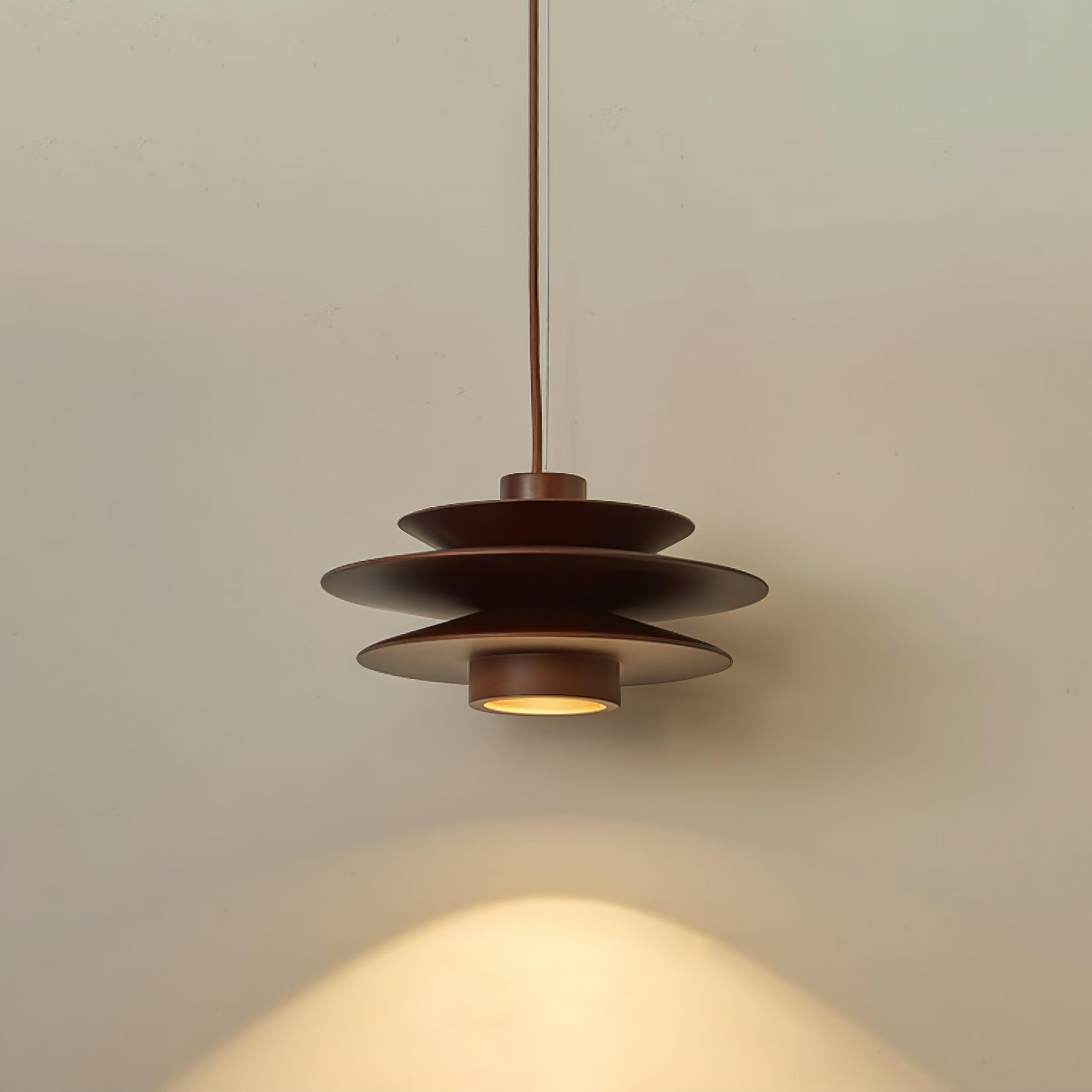 Cascade Wooden Disc Pendant Lamp - Lumpaz