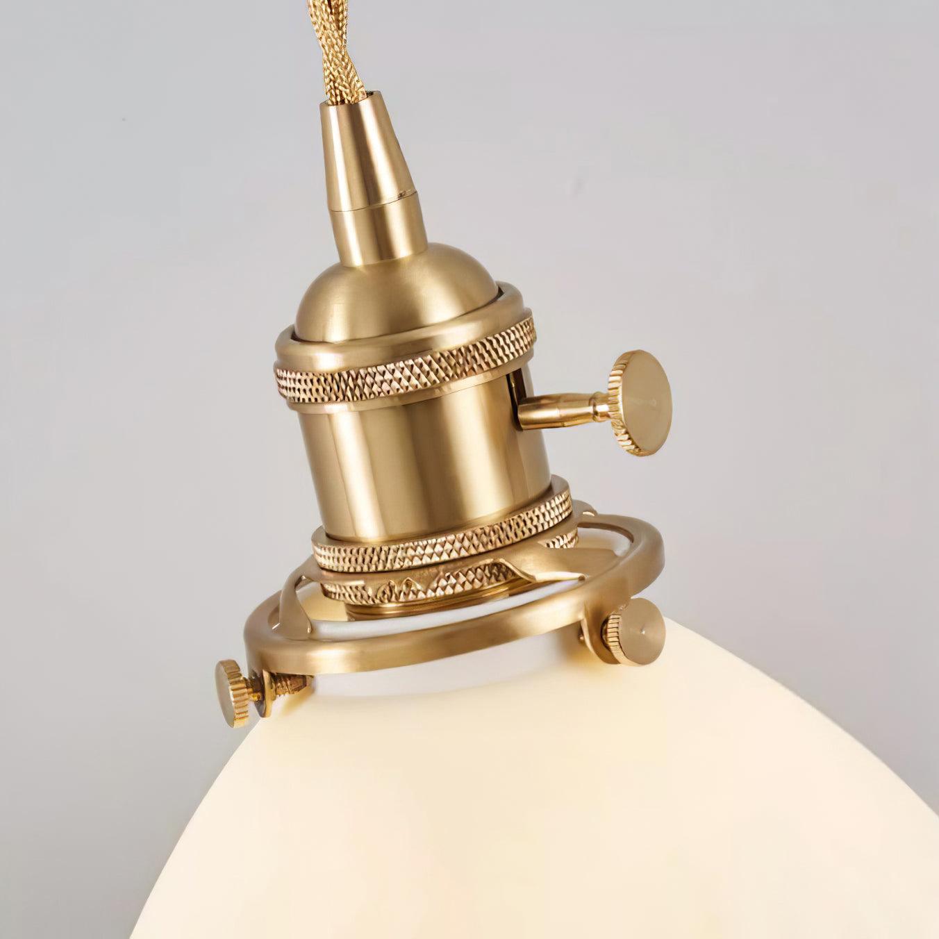 Brass Pleated Ceramic Pendant Lamp - Lumpaz