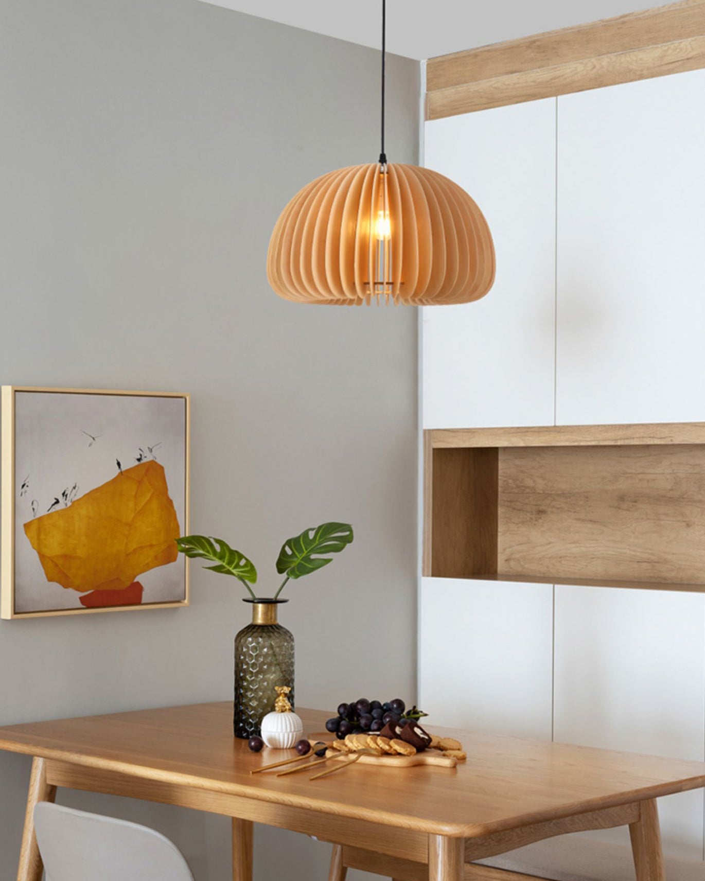 Wooden Pumpkin Pendant Lamp - Lumpaz