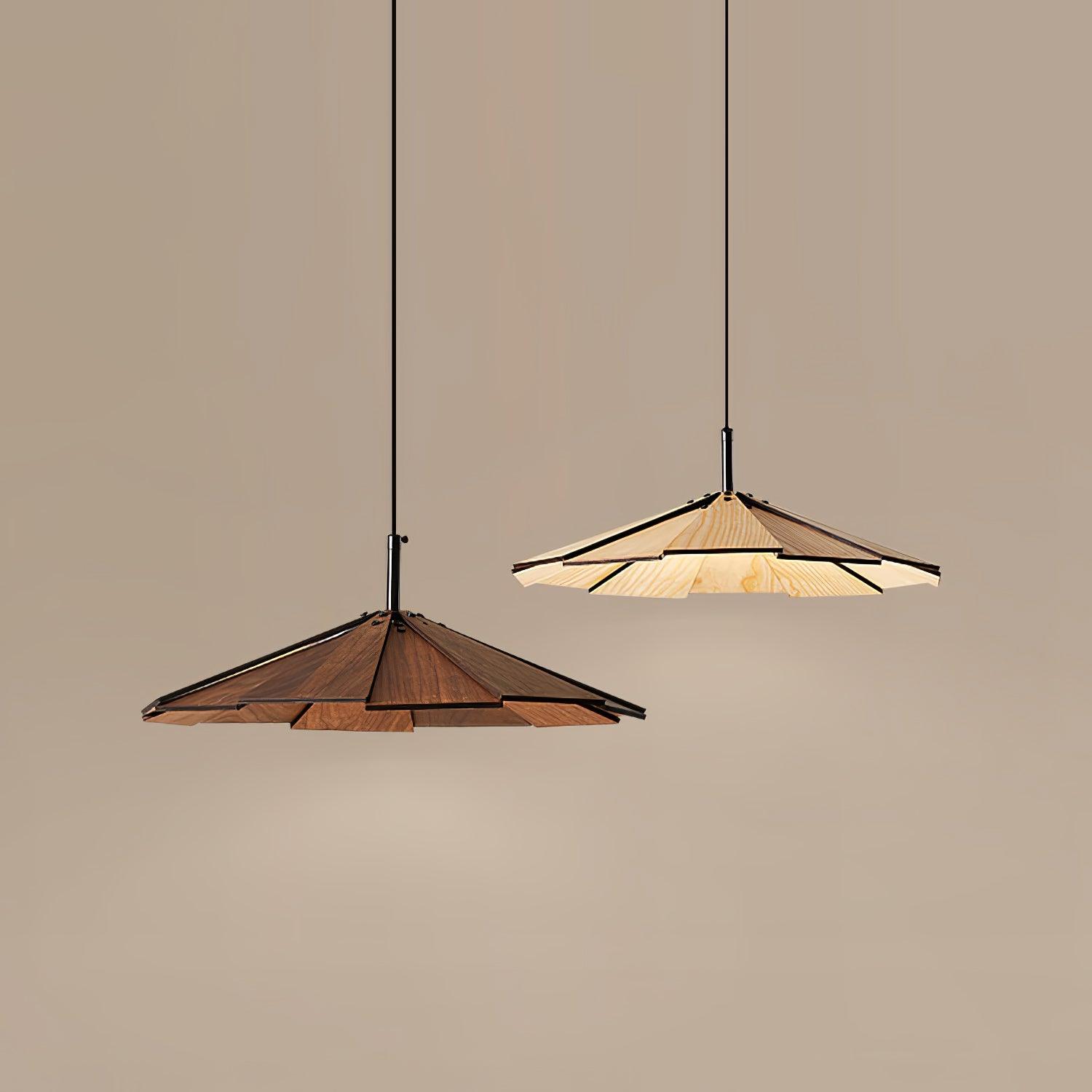 Umbrella Wooden Pendant Light - Lumpaz