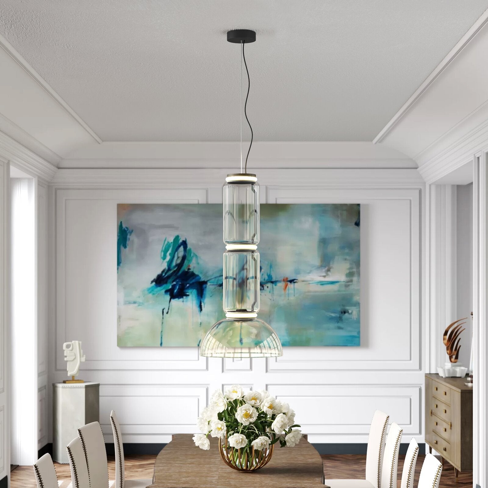 Cylindrical Glass Pendant Light - Lumpaz