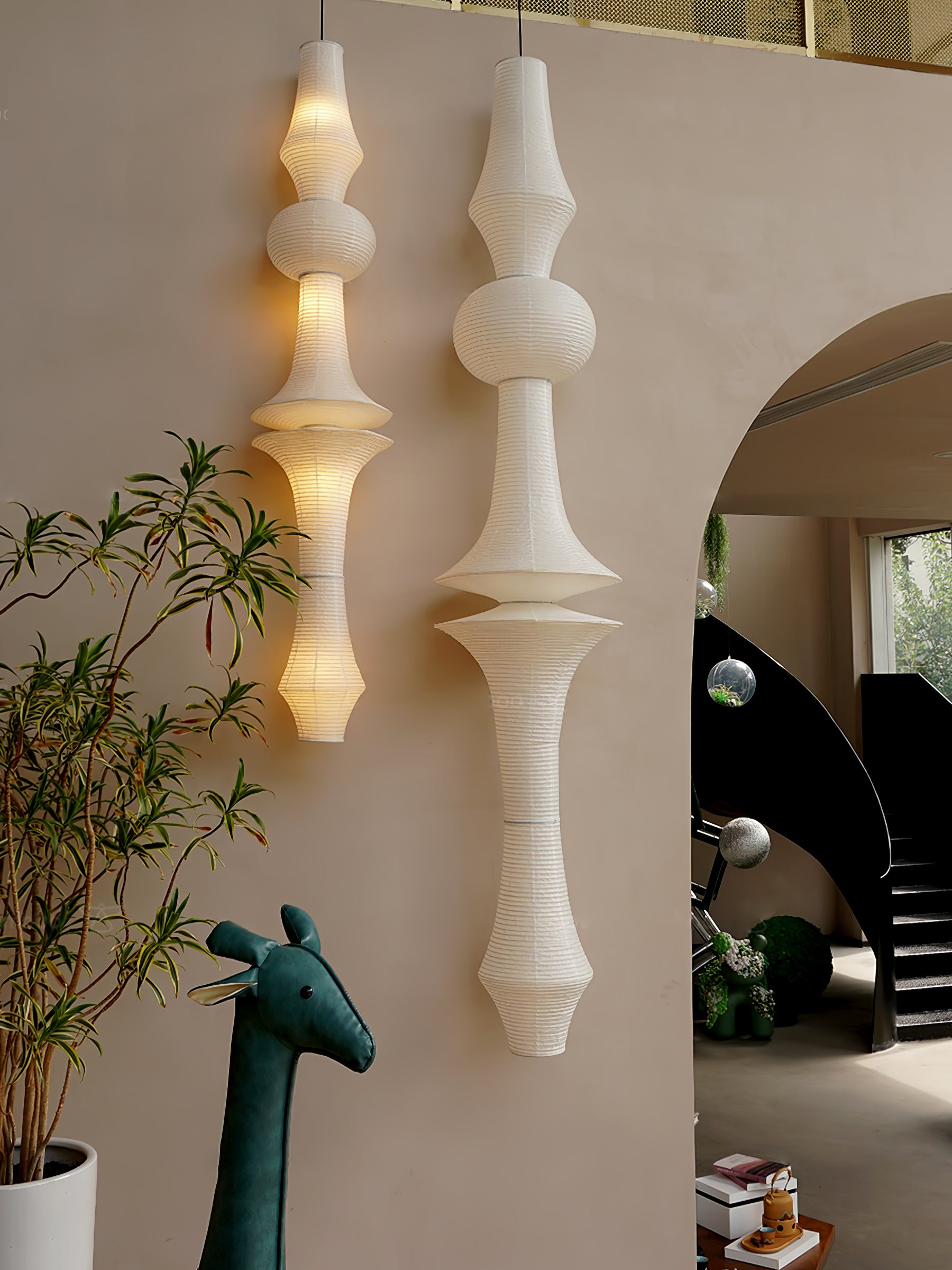 Washi Paper E Pendant Light - Lumpaz