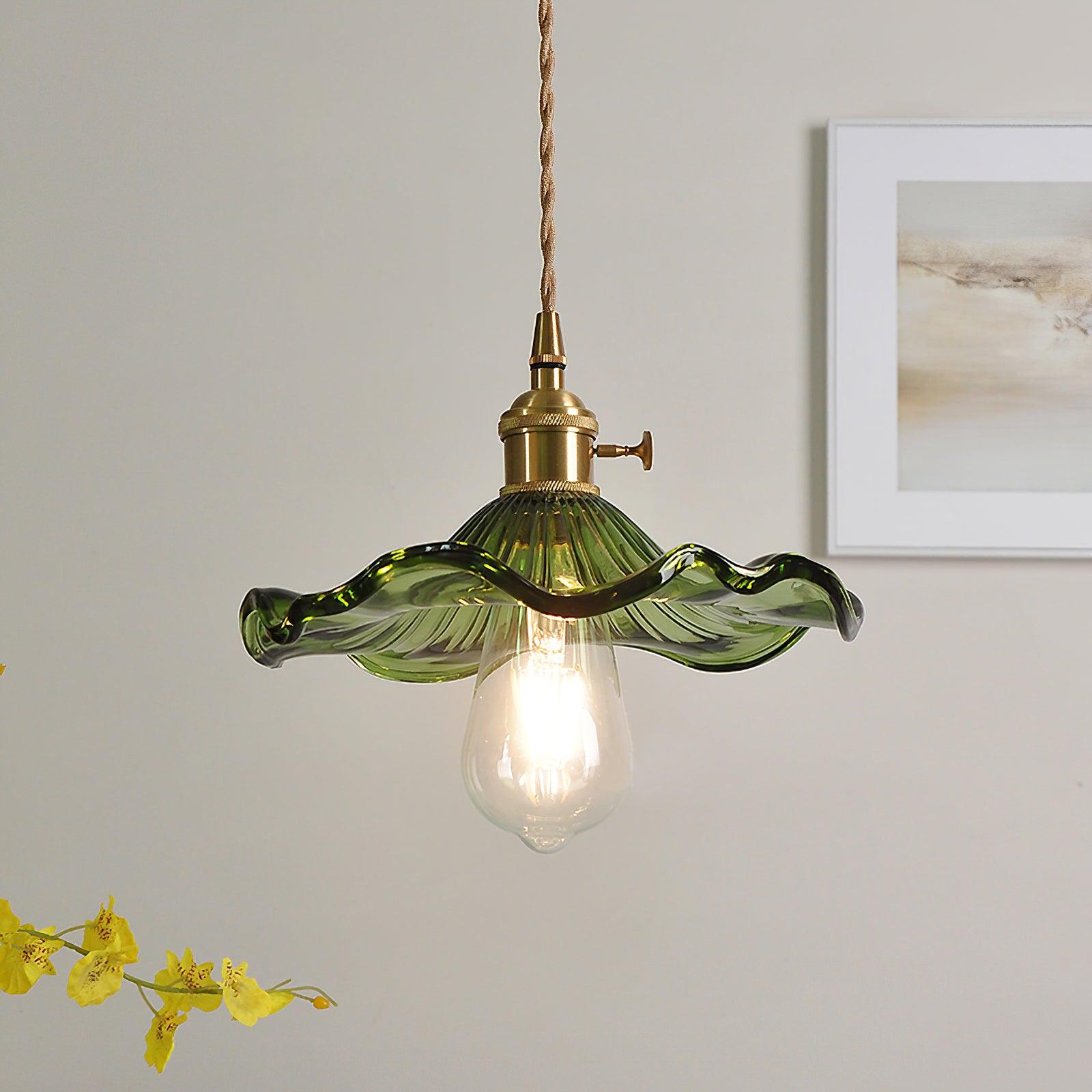 Glass Hibiscus Flower Pendant Light - Lumpaz