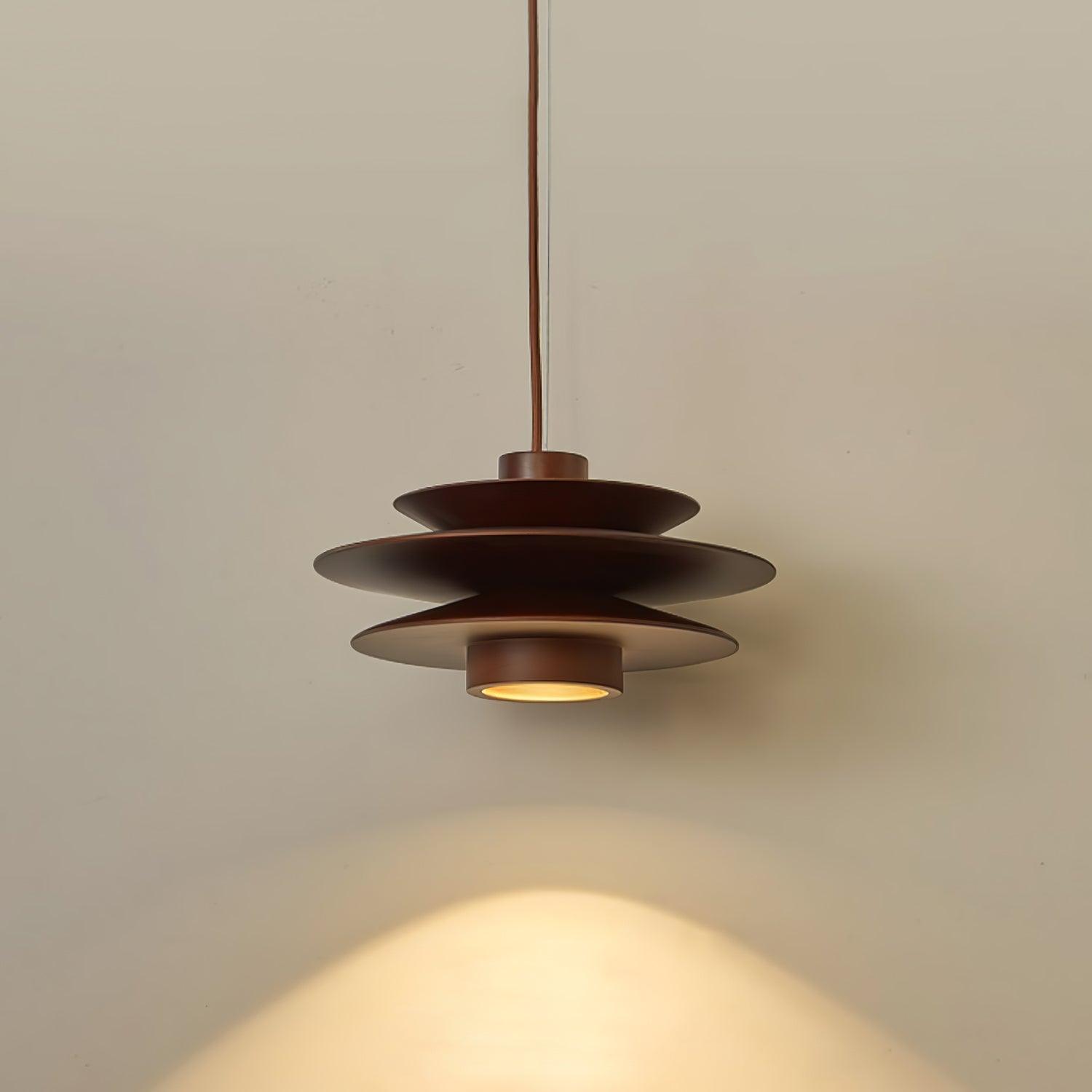 Cascade Wooden Disc Pendant Lamp - Lumpaz