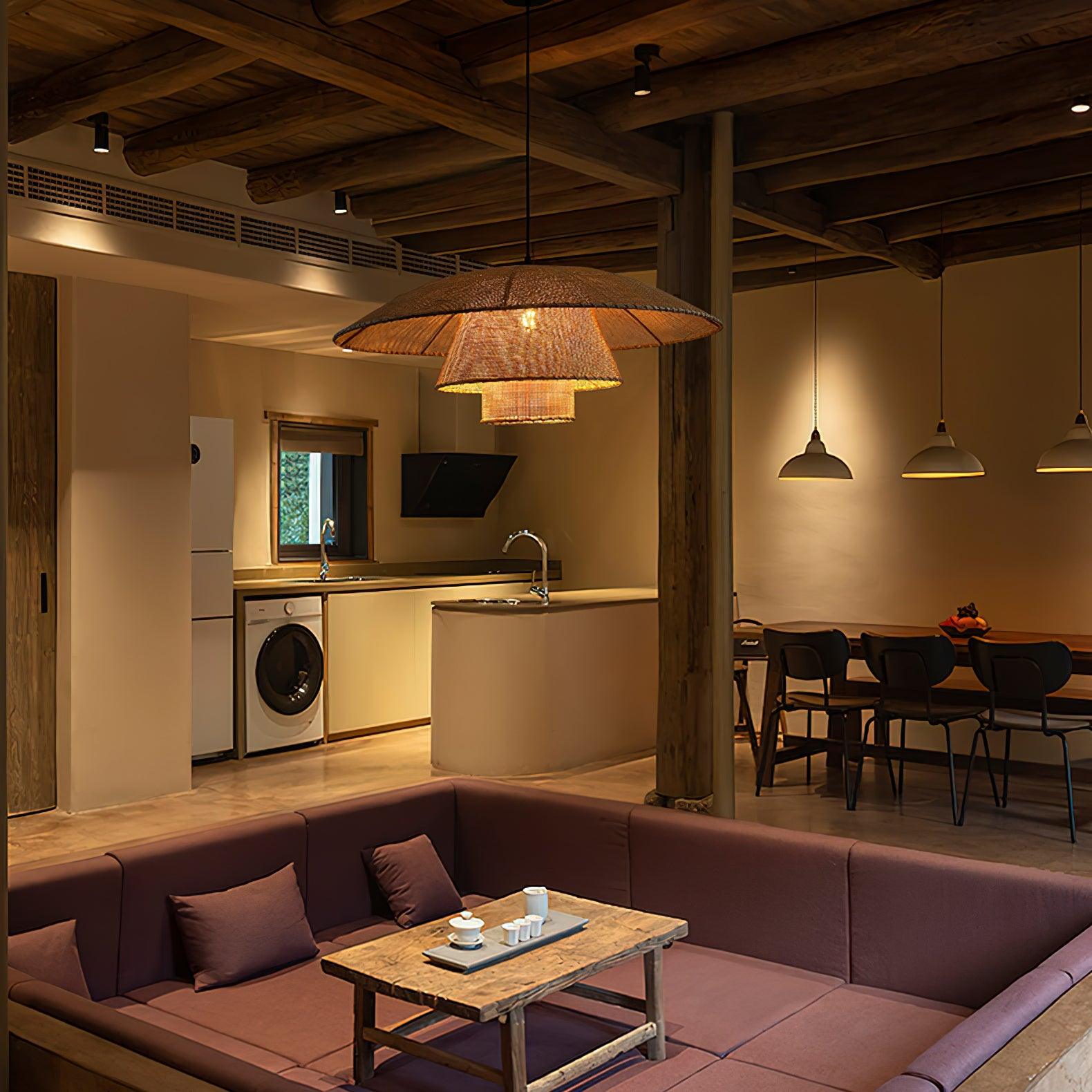 Hat Weave Rattan Pendant Lamp - Lumpaz