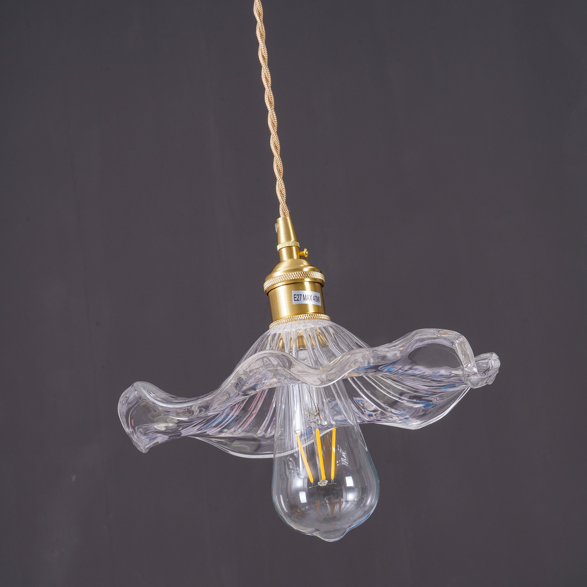 Glass Hibiscus Flower Pendant Light - Lumpaz