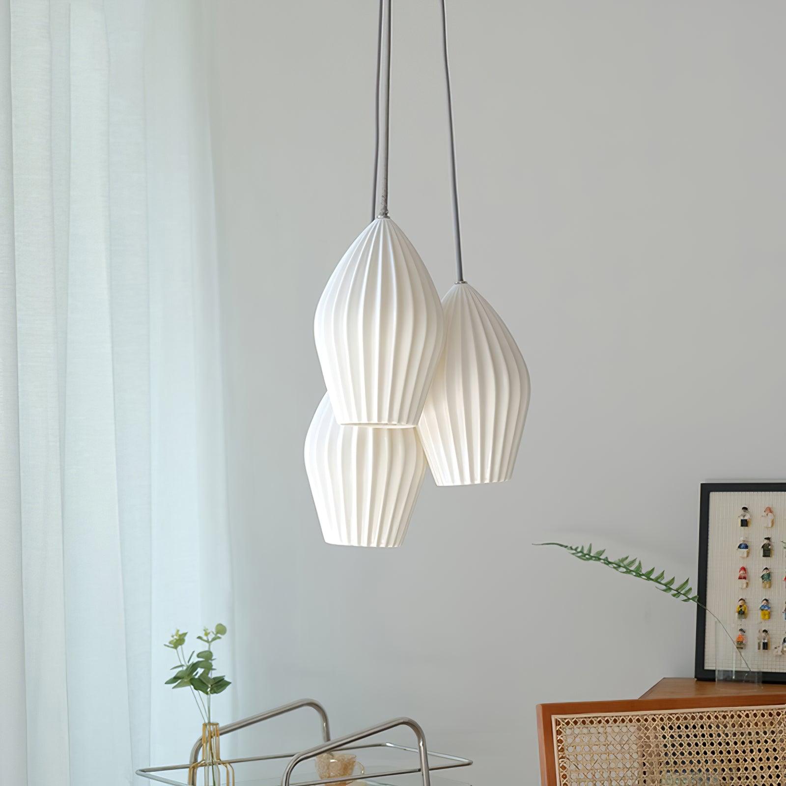 Ceramic Ribbed Pendant light - Lumpaz