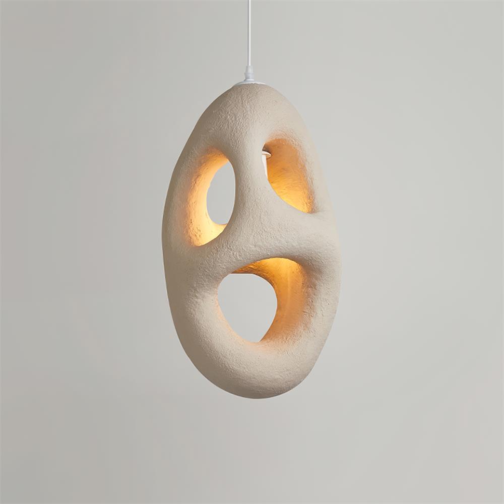 Hand-Built White Pendant Lamp - Lumpaz