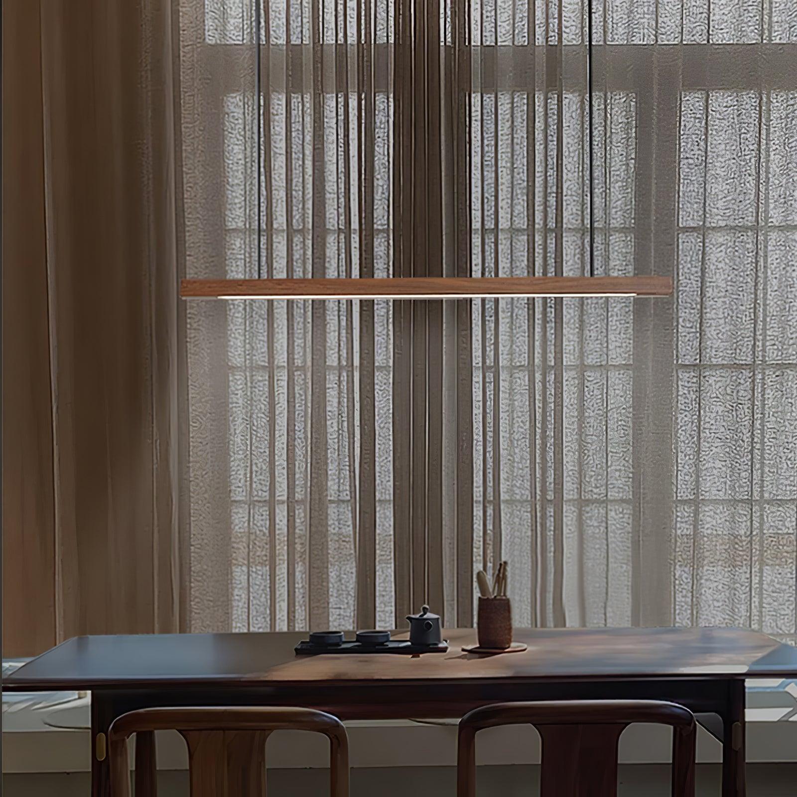 Linear Wooden Pendant Light - Lumpaz